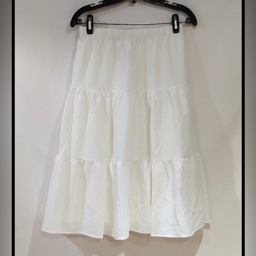HYFVE midi white tiered skirt